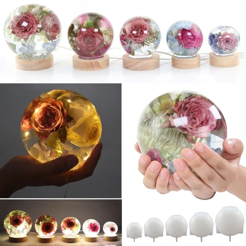 Silicone Crystal Ball Mold Round Ball Mould DIY Crafts Ornaments Decor