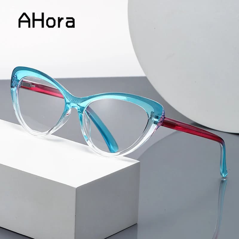 Ahora 3 Color Cat Eyes Reading Glasses Fashion Jelly Frame Blocking Blue Light Computer Presbyopia Eyeglasses Goggles+1.0..+4.0