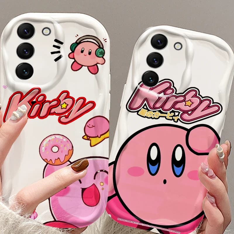 Cartoon K-Kirbyes Cute Art For Samsung S24 S23 S21 S20 Ultra Plus FE A73 A72 A71 A51 A31 A05S A05 A04 5G Wave Oil Cover