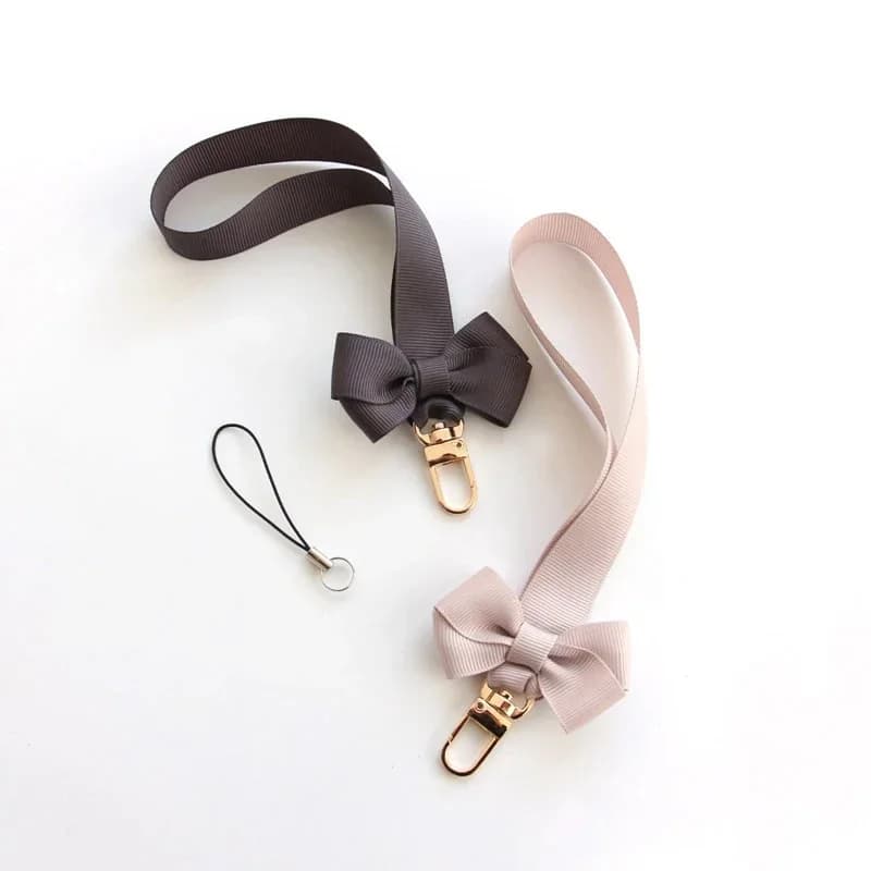 Trendy Bowknot Mobile Phone Chain for Women Lovely Cellphone Lanyard Wrist Phone Charms Strap Keychain Christmas Jewelry Gift