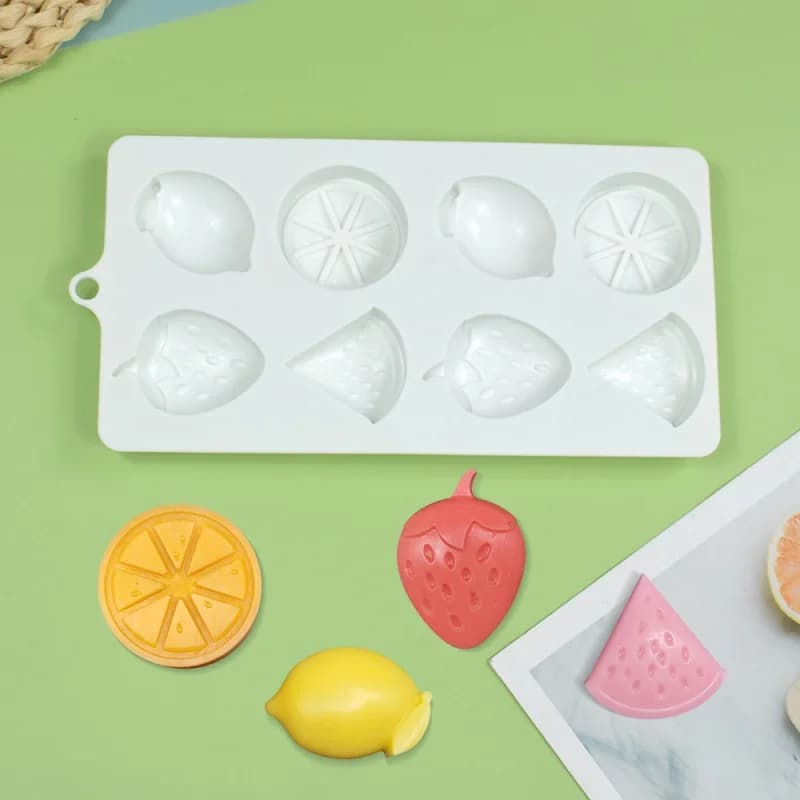8Even Fruit French Mousse Mold Strawberry Watermelon Wax Bottle Sugar Silicone Mold Chocolate Cake Baking Mold