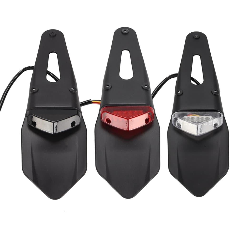 Motorcycle Universal 12V LED Taillight Brake Lamp With Rear Fender License Plate Bracket Holder for Enduro Off-Road Bike