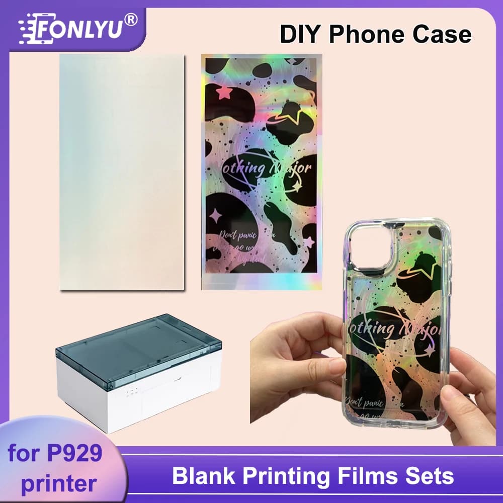 Fonlyu Color Photo Sticker Set Printing Material Films For Mobile Phone Case DIY Back Cover Protector Customize Colorful Printer