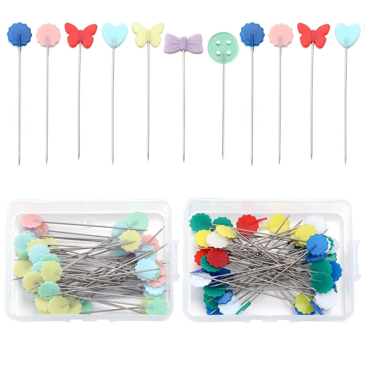 50/100Pcs Dressmaking Pins Embroidery Patchwork Tools Fixed Pin Button Pin Patchwork Pin For Sewing Positioning DIY Accessories