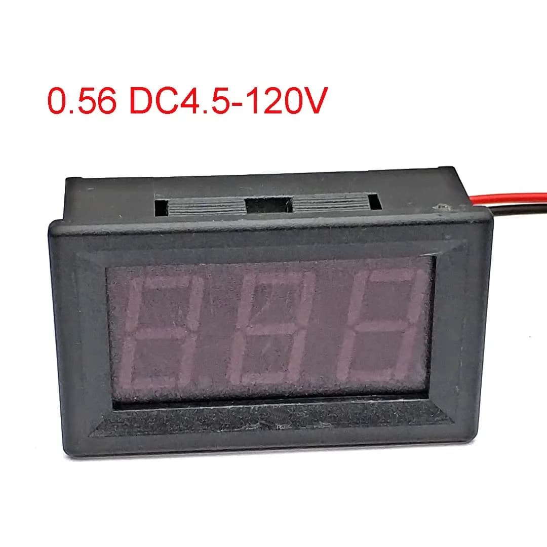 2 Wire 0.56" DC 4.5V-120V Red/Green/Blue Digital Voltmeter Volt Panel Meter for 12V 24V 36V 48V 60V 72V 84V Battery