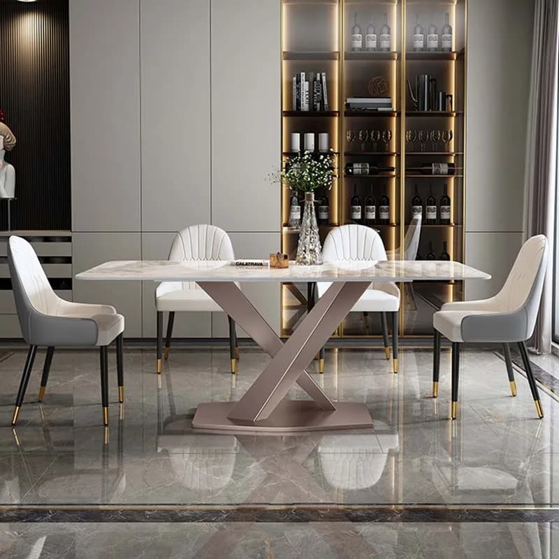 Legs Metal Rectangular Table Living Room Modern Luxury Restaurant Dining Table Nordic Design Tavoli Da Pranzo Kitchen Furniture
