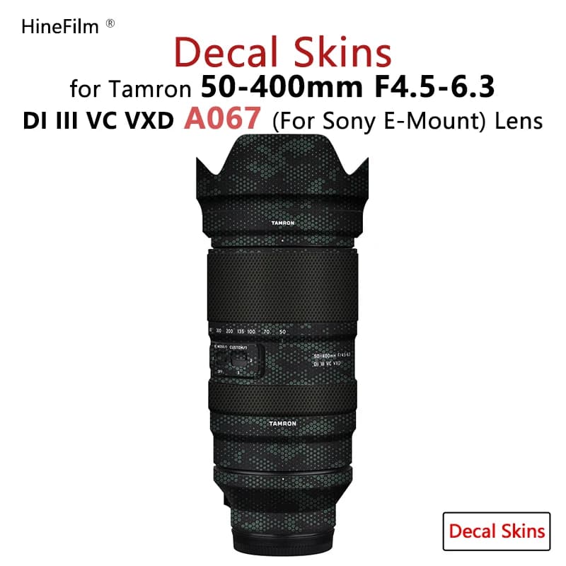 Customized for Tamron 50-400 Lens Decal Skin For Tamron 50-400mm F/4.5-6.3 FE Mount Lens Sticker 50 400 Wrap Cover 50400 Film