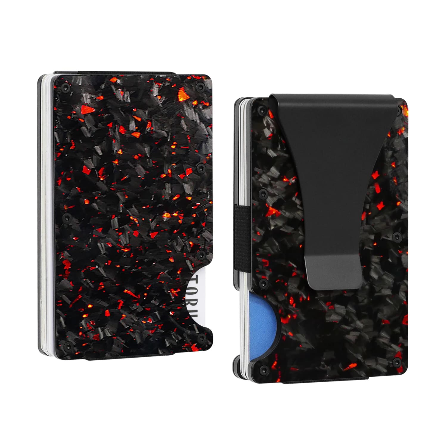 Bright/Matte Forged Carbon Fiber Minimalist Slim Wallet for Men RFID Cashback Credit Card Holder Luxury Metal Case