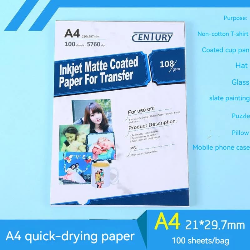 Sublimation Paper A4 Heat Transfer Paper Sublimation Transfer Paper Polyester Non-cotton Hot Stamping Paper A4 Slow/fast Drying