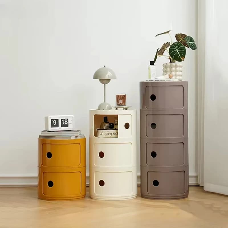 Nordic Net Red Bedside Cabinet Modern Simple White Round Creative Mini Simple Small Side Table Portable Nightstands Furniture