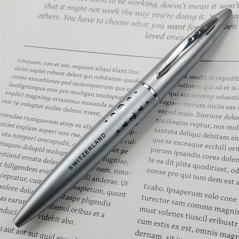 SWITHLAND Skeletonized Metal Gel Pen G2 Standard Refills Luxury Rollerball Pen 0.5mm Black Office Students Supplies Stationery