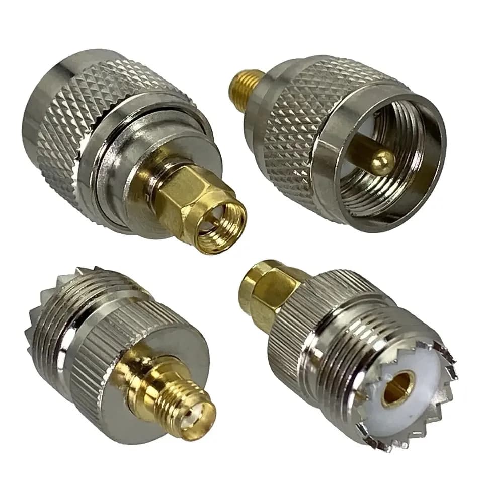 1PC UHF SO239 PL259 to SMA Male Plug & Female Jack RF Coaxial Adapter Connector Wire Terminals Straight Brass