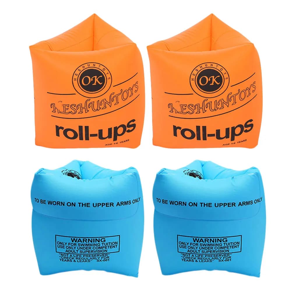 2 Pairs Swimming Arm Circle Inflatable Floats Ring Armlets Adult Floating Sleeves Armband Armbands Pvc Children Floaties Rings