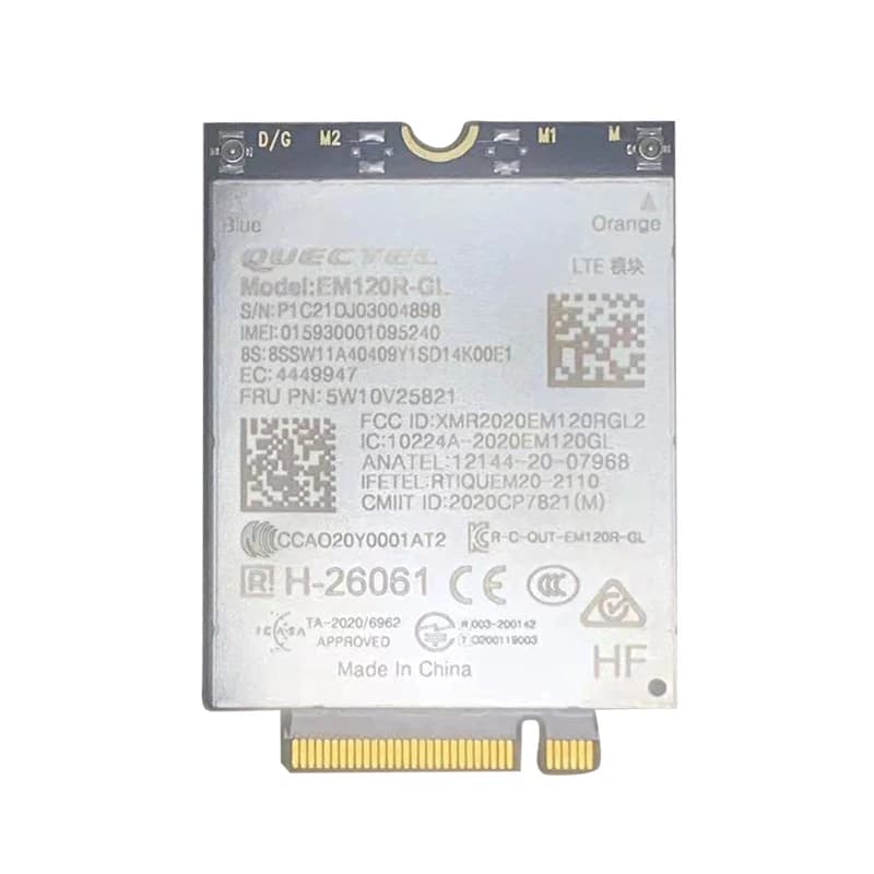 Quectel EM120R-GL LTE-A Cat12 4G M.2 module for 2021 Thinkpad P14s P15s L14 L15 T14 T14s T15 X1 Carbon 9th Yoga 6th X13 Gen2