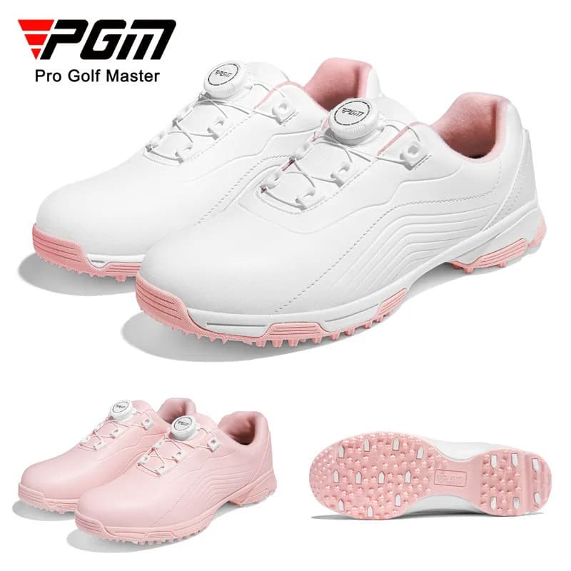 PGM Woman Golf Sneakers Knob Laces Golf Shoes Antiskid Waterproof Lightweight Professional Golfer Sports Shoes XZ330