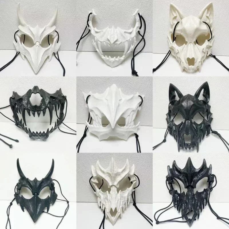 Skull Mask Bone Mask Dress-Up Costumes for Halloween Party Helmet Halloween Horror Mask Cosplay Party Decor Props