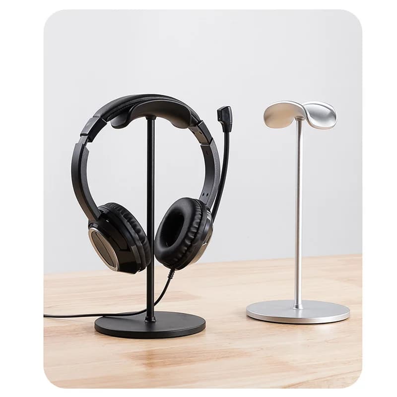 Metal Head-Mounted Headphone Stand Non-Slip Detachable Headset Holder Stand Gaming Earphone Stand for Airpods Max Beats Bose