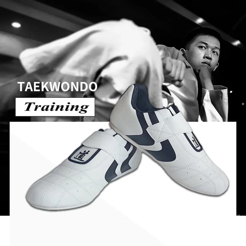 Children's Adult Taekwondo Taoist Hall Shoes Hook&loop Anti-skid Breathable Indoor Training Sneakers For Beginners