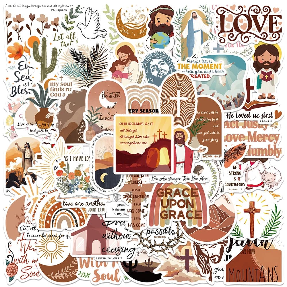 10/30/50pcs Jesus Phrase Christians Religion Bible Graffiti Stickers Decals Kids Toys Laptop Phone Suitcase Stationery Sticker