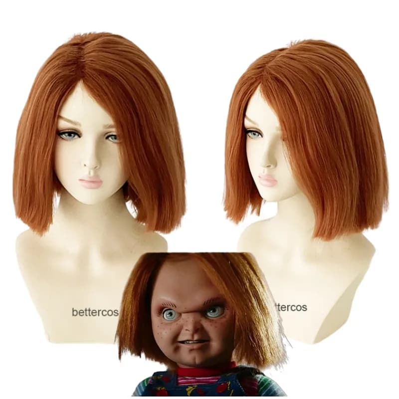 Chucky Cosplay Wig Bride of Chucky Heat Resistant Cosplay Costume Wigs + Wig Cap