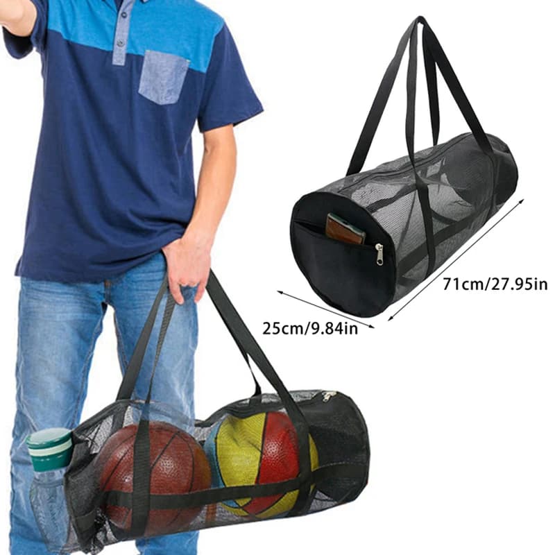 Yoga Pad Carrier Bag Basketball Volleyball Bag Sports Fitness Storage Bag Mesh Lightweight Pilates And Bodybuilding Sports Bag