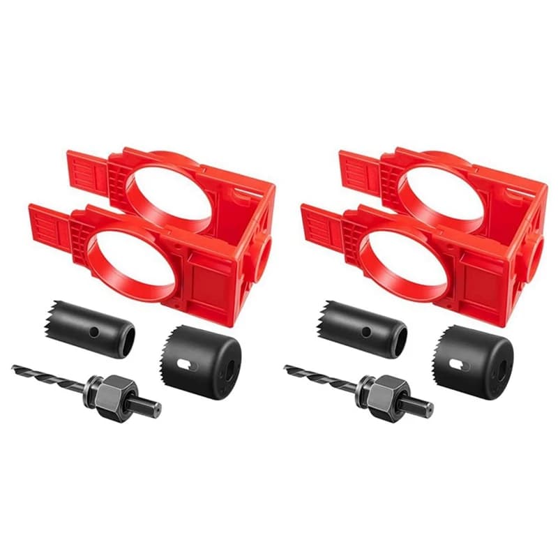 2Set Door Lock Installation Kit,Door Hole Drilling Kit For Wooden Doors,Door Lock Hole Saw Door Knob Installation Kit
