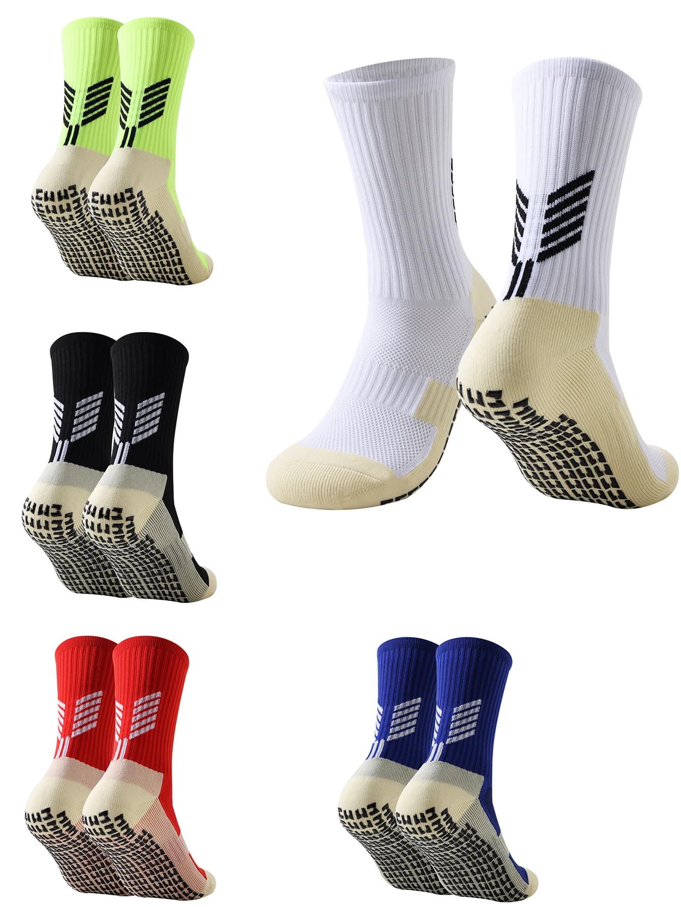 1 Pair Men's Soccer Socks Anti Slip Non-Slip Gripper Pads for Football Basketball Sports With Grippers Socks