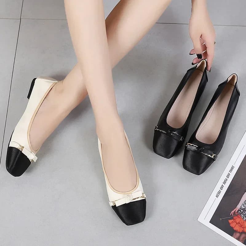 New Spring Summer Fashion Shoes Women Ballet Flats Round toe Soft Flat Single Shoes Big Size 42 Black Beige DX096