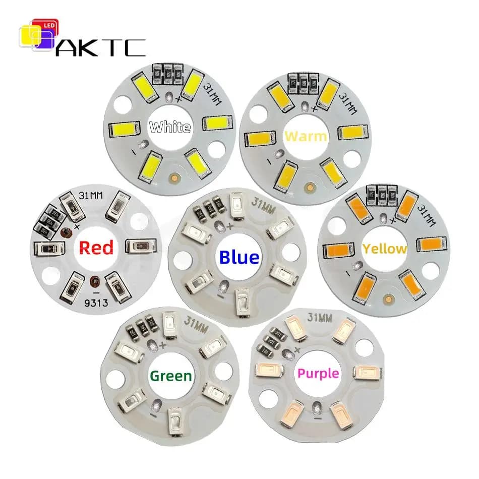 Cheap 10Pcs LED Light Board 5V 3W 6 LEDs SMD5730 Round Bulb Lamp Source Dia 31mm Red/Green/Blue/Yellow/Warm/White/Neutral Lights