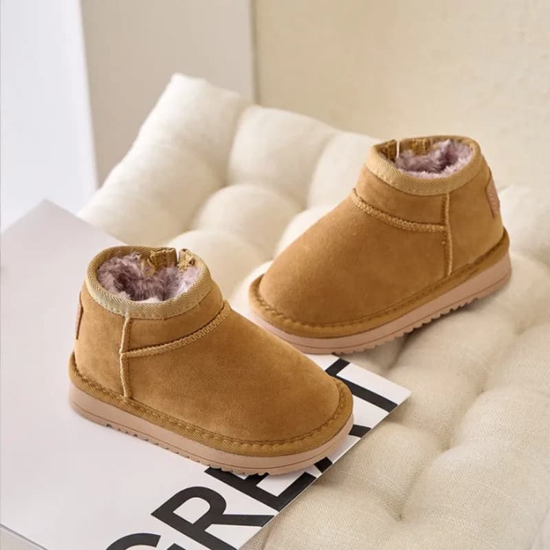 Baby Snow Boots Baby Cotton Shoes For Boys Aged 1-2 To 3 Winter Snow Cotton With Thick Fleece Short Boots For Girls