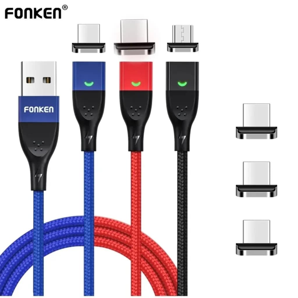 FONKEN Magnetic Cable Micro USB Type C Magnetic Charging Cables Magnetic Charger for realme Samsung Huawei Xiaomi Quick Charge