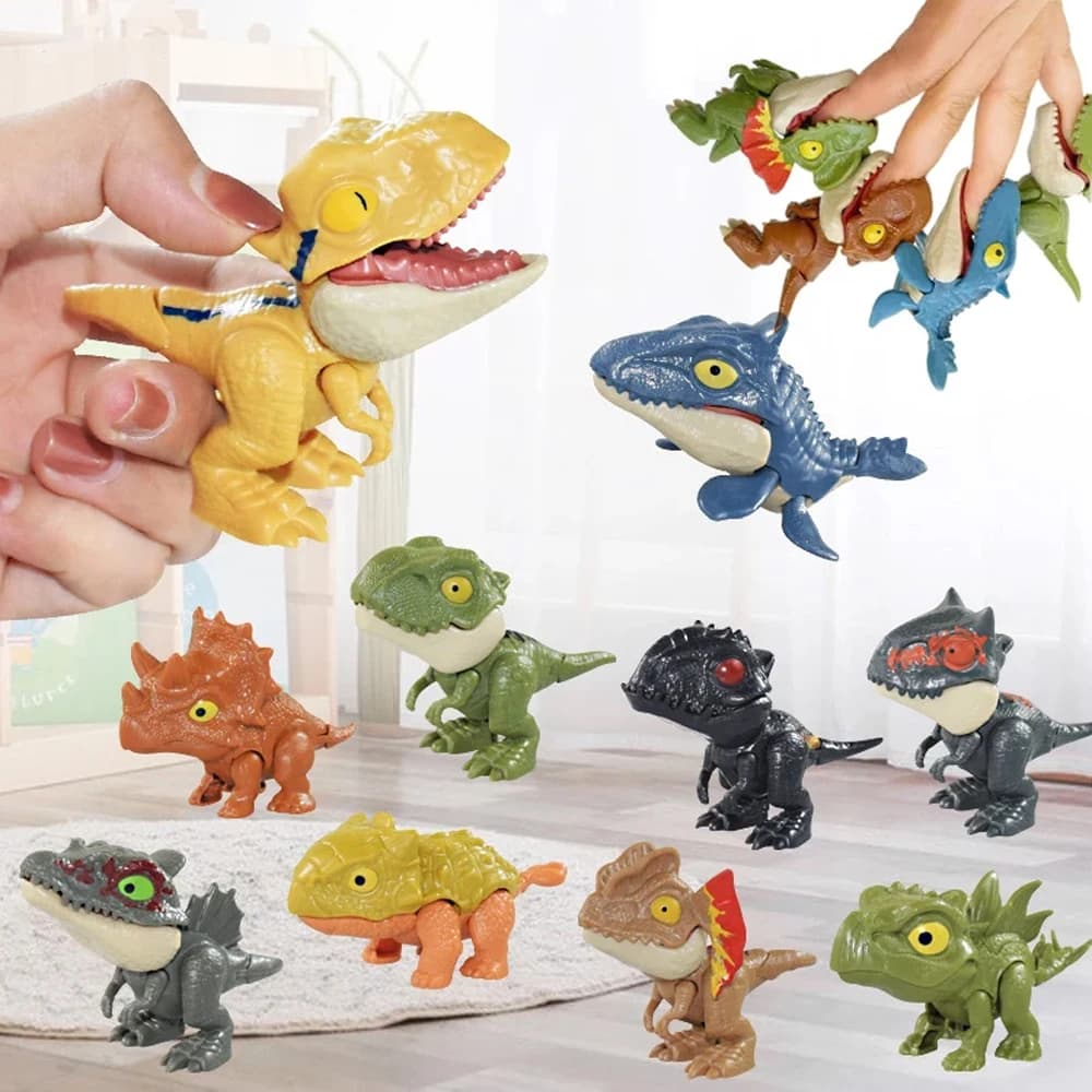 5/6/8PCSCute Finger Dinosaurs Set - Multiple Play Ways & Styles, Realistic Simulation for Childrens Creative Fun and Education