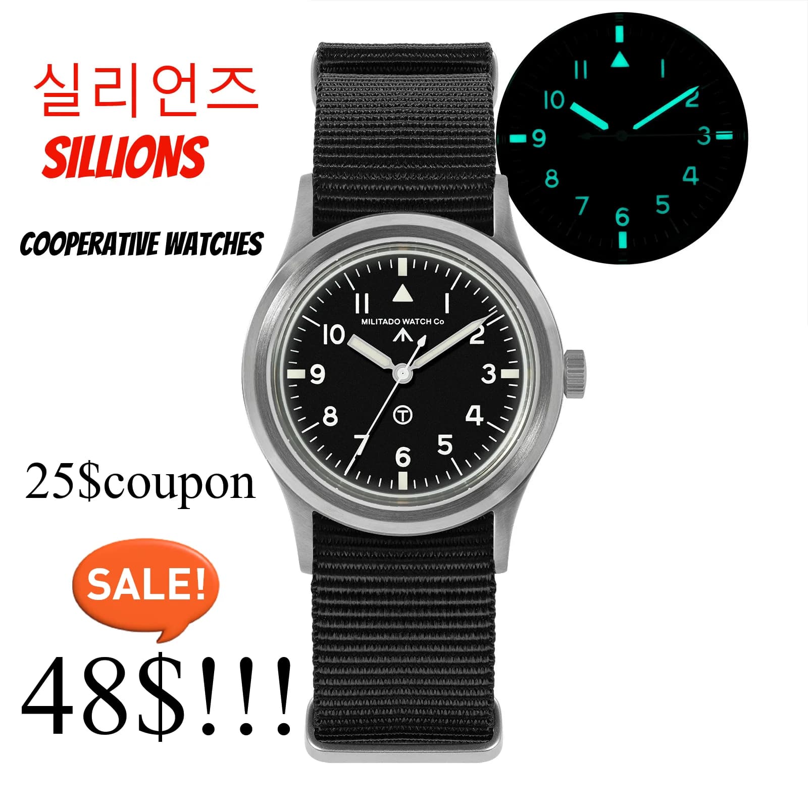 Militado ML13 Watch Miyota Super 2035 Quartz Movement Watches K1 Crystal Luminous 100m Waterproof Stainless Steel Wristwatch