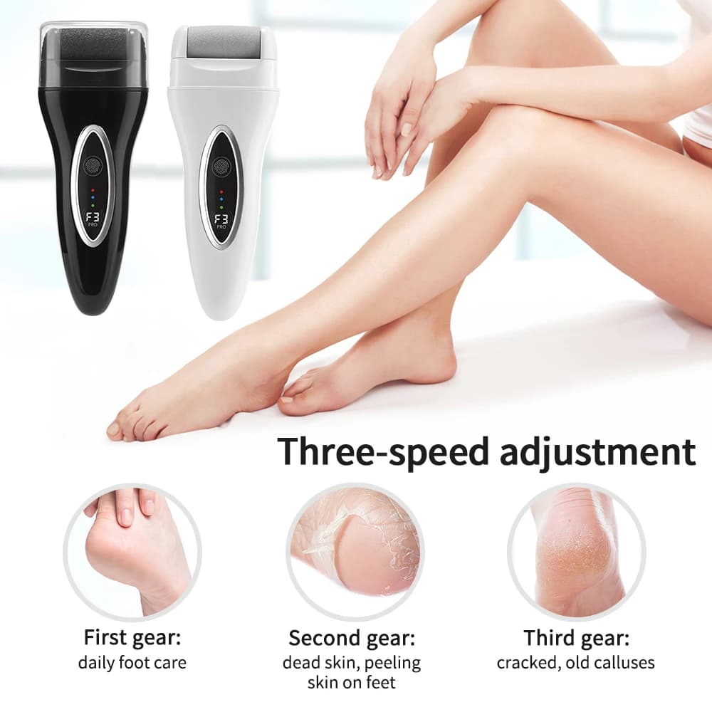 Electric Foot Grinder Three Speeds Feet Callus Remove Rechargeable Dead Wet Dry Skin Cracked Skin Pedicure Tool Foot Cleaner ﻿