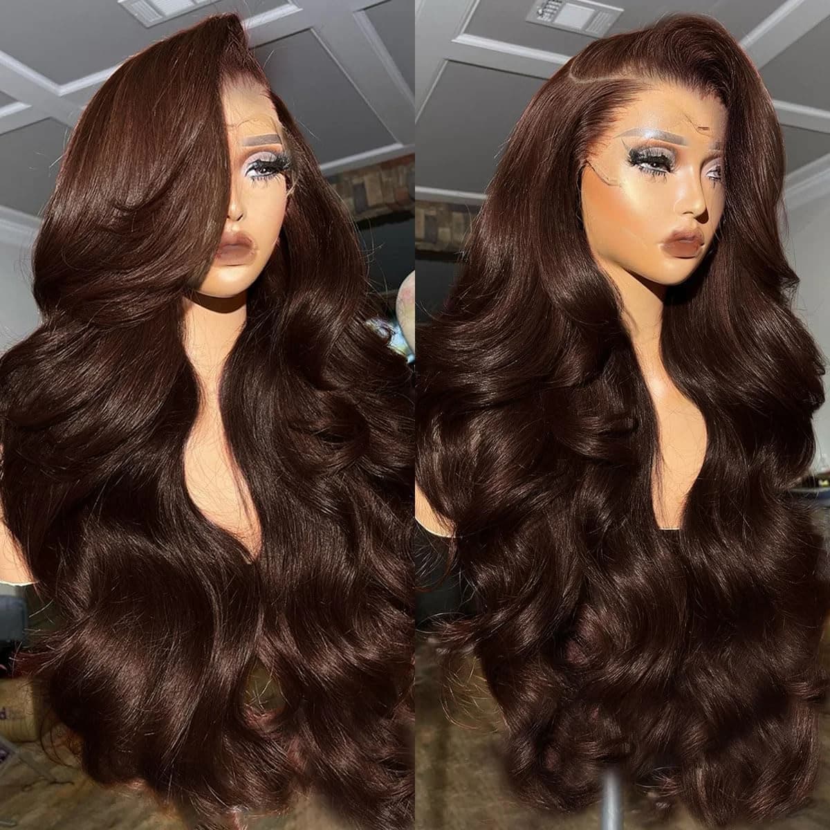 Chocolate Brown 30 Inch Lace Front Wig Human Hair Body Wave 13x4 13x6 Hd Lace Frontal Wigs Human Hair Pre Plucked Colored Wigs