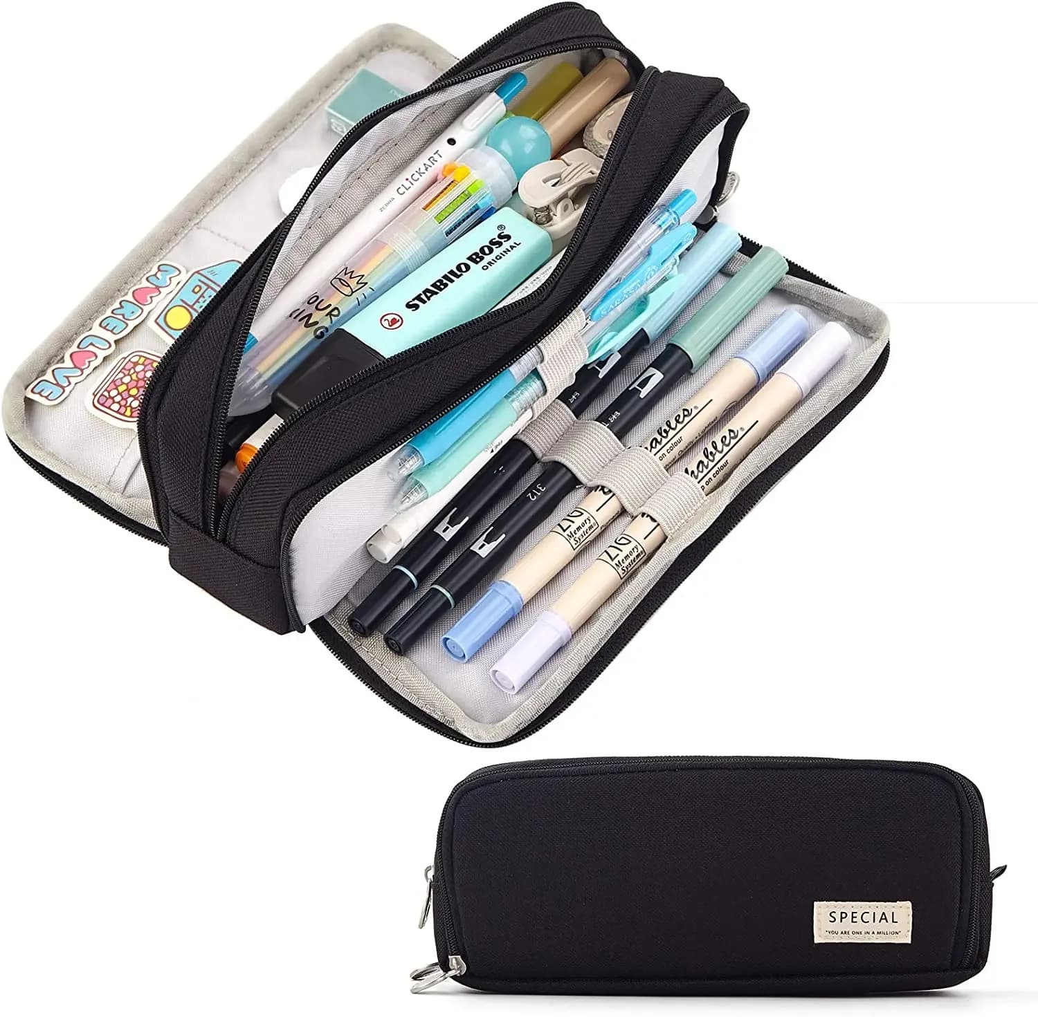Pencil Case Large Capacity Pencil Pouch Aesthetic Pen Bag Office Stationery Organizer Simple Sturdy Multifunctional Pencil Bag