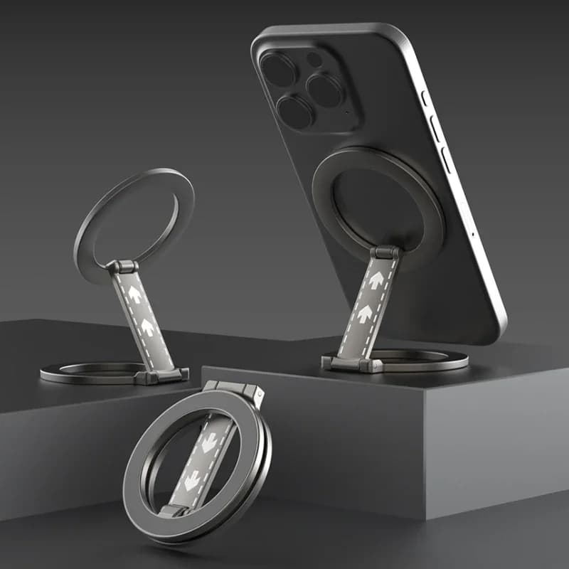 For Double-Sided Magnetic Phone Ring Holder for MagSafe Kickstand Magnet Grip for iPhone 16 15 14 For Huawei Xiaomi Stand Holder