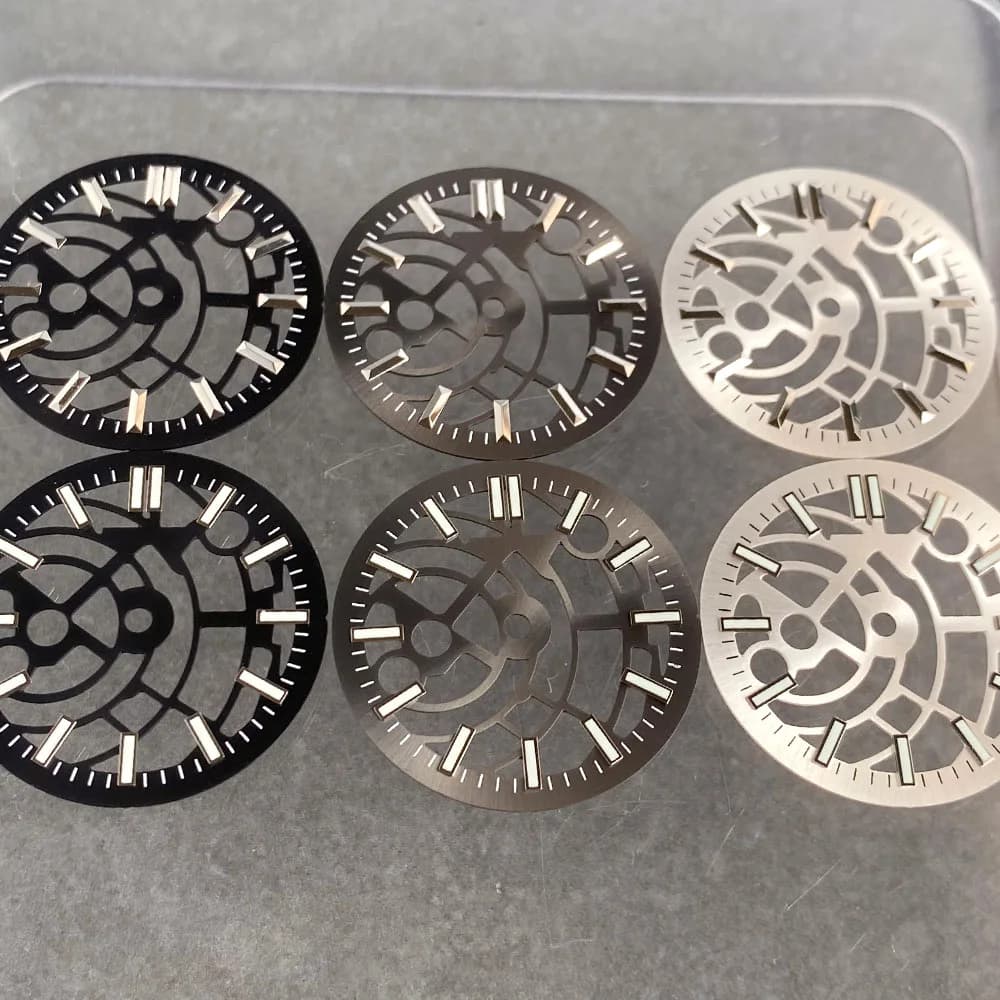 29mm Metal/Luminous Indices Hollow Skeleton Dial Face Fit for NH35 NH36 NH70 NH72 Movement Men Watch Accessories Parts