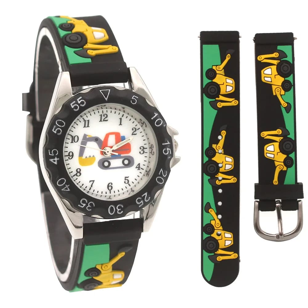 chaoyada children cartoon watches silicone soft strap wristwatch boys girls leart time student cool gifts watches clock