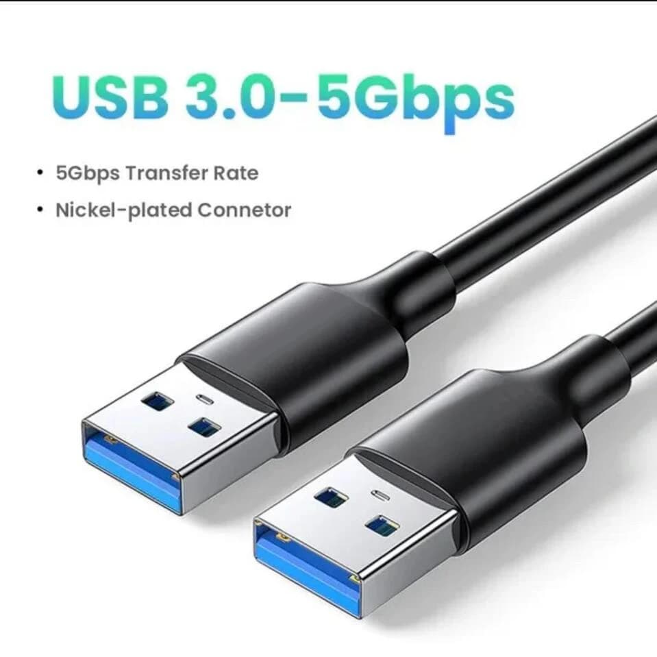 USB 3.0 Cable Short Type A USB 3.0 Male to Male cord for Laptop Cooling Fan/pad,Camera,USB hub,Switch,Double USB A male cable
