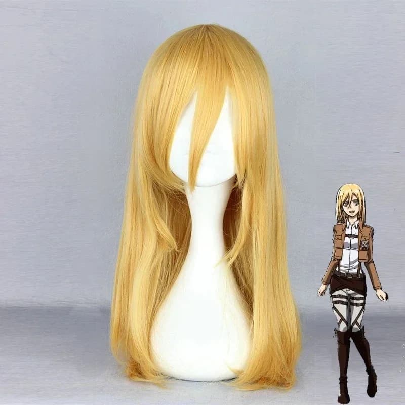 Short Titan Krista Lenz Christa Blonde Kyojin Renz Heat Resistant Cosplay Costume Wig