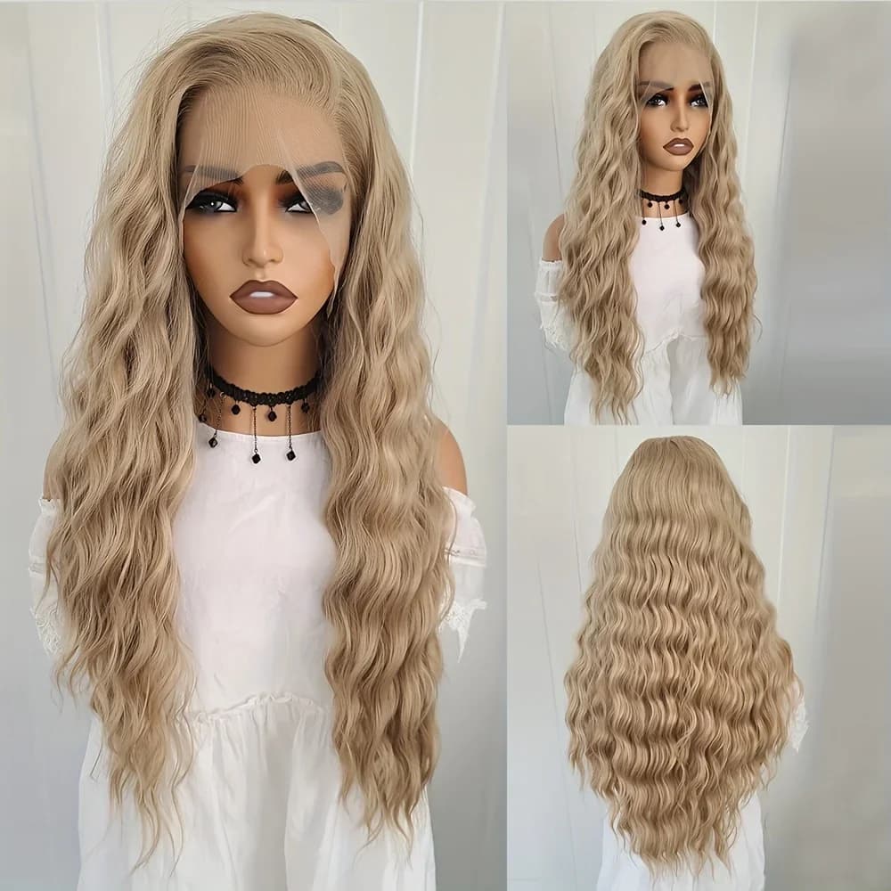 Charisma Synthetic Lace Front Wig For Women Water Wave 13X4 Pre-Plucked Natural Hairline Heat Resistant Fiber Daily Use