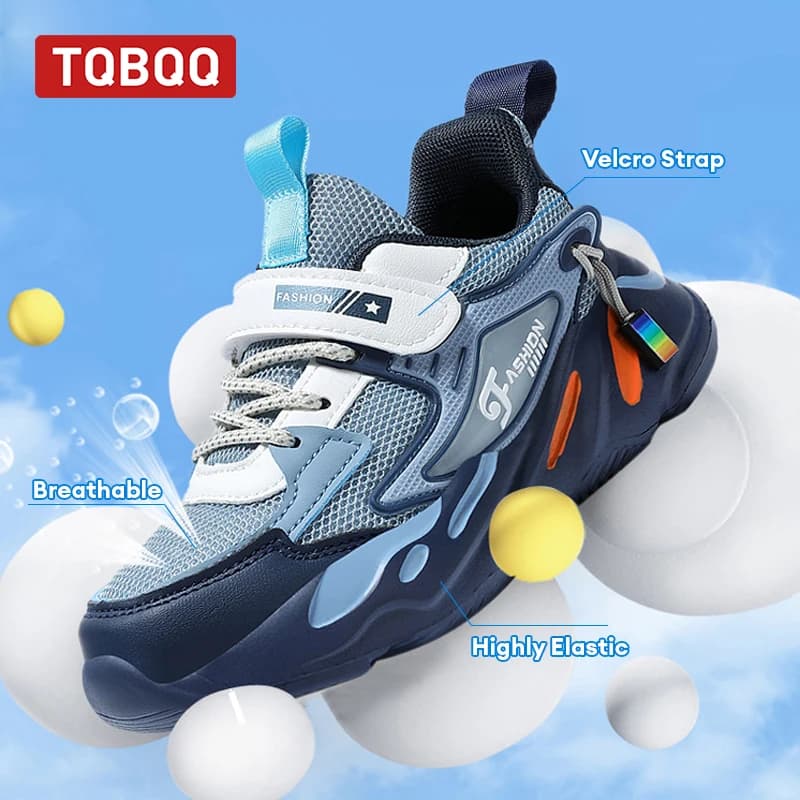Kids Breathable Lightweight Sneakers for Boy Children's School Play Sports Shoes Non-Slip Sole Toddler Walking Shoes