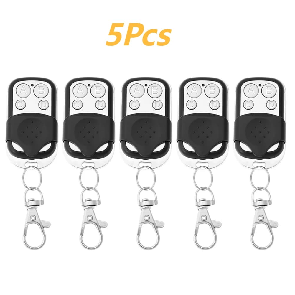 5Pc Metal Push Button Remote Control Transmitter ABCD / Lock Unlock 4Button 433MHz Universal 4 Buttons Garage Door Opener Remote