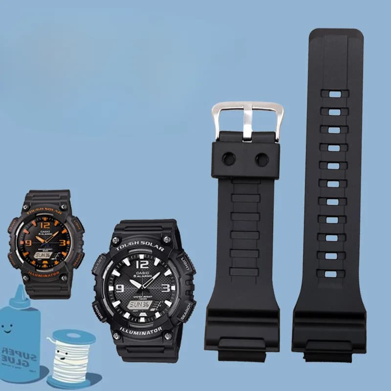 Replace Accessories for Casio G-SHOCK Black Warrior AQ-S810W SGW-500H/400H/300H Silicone Waterproof Sports Men's 18mm Watch Band