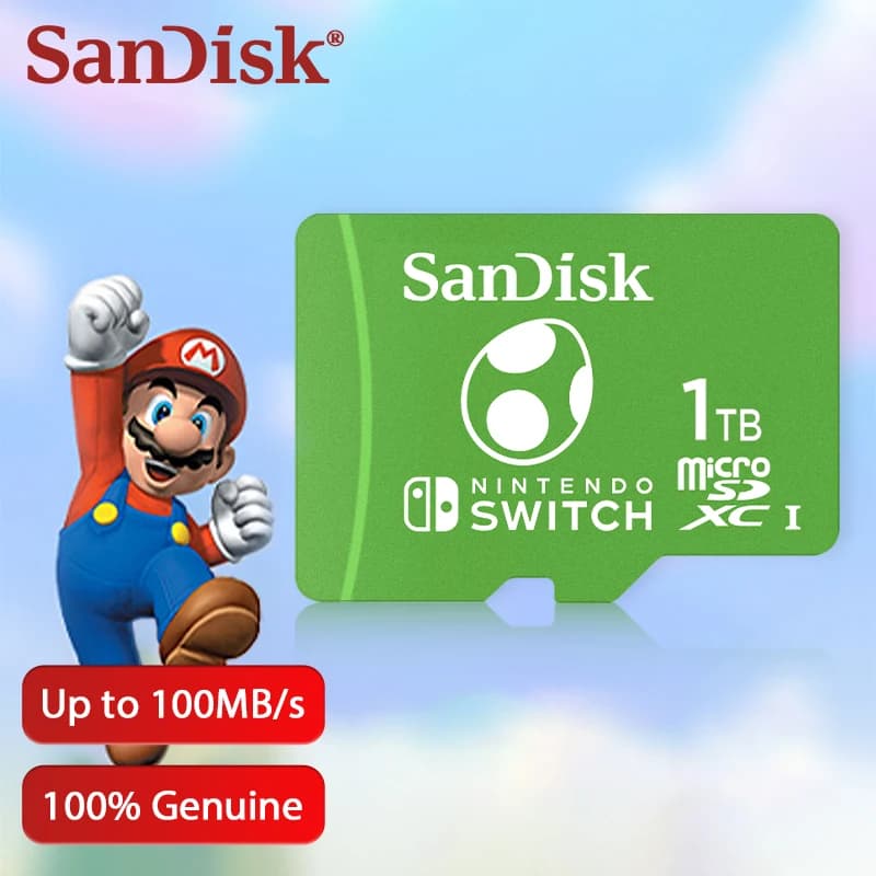 SanDisk Micro sd memory card 64GB microSDXC For Nintendo Switch game Storage128GB 256GB Up to100Mb/s 512GB Switch Memory Card