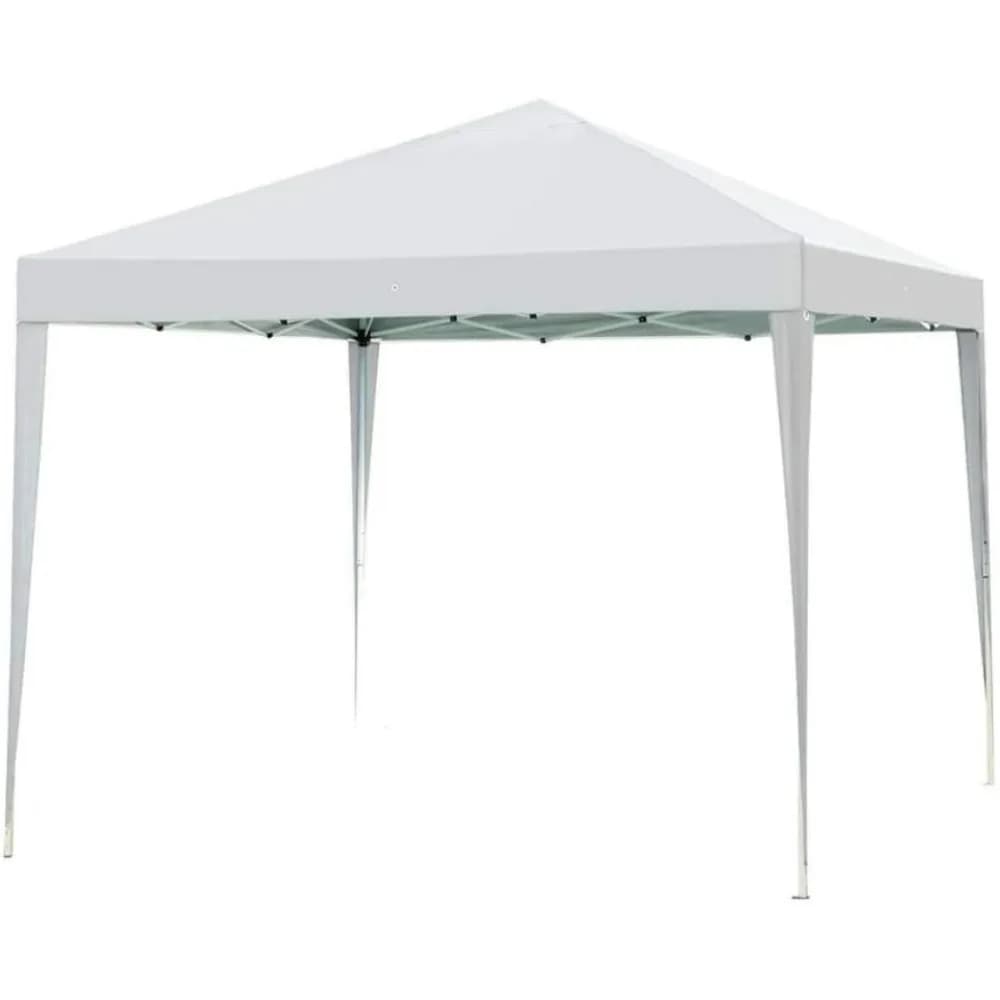 10' x 10' Canopy Tent Gazebo with Dressed Legs, White