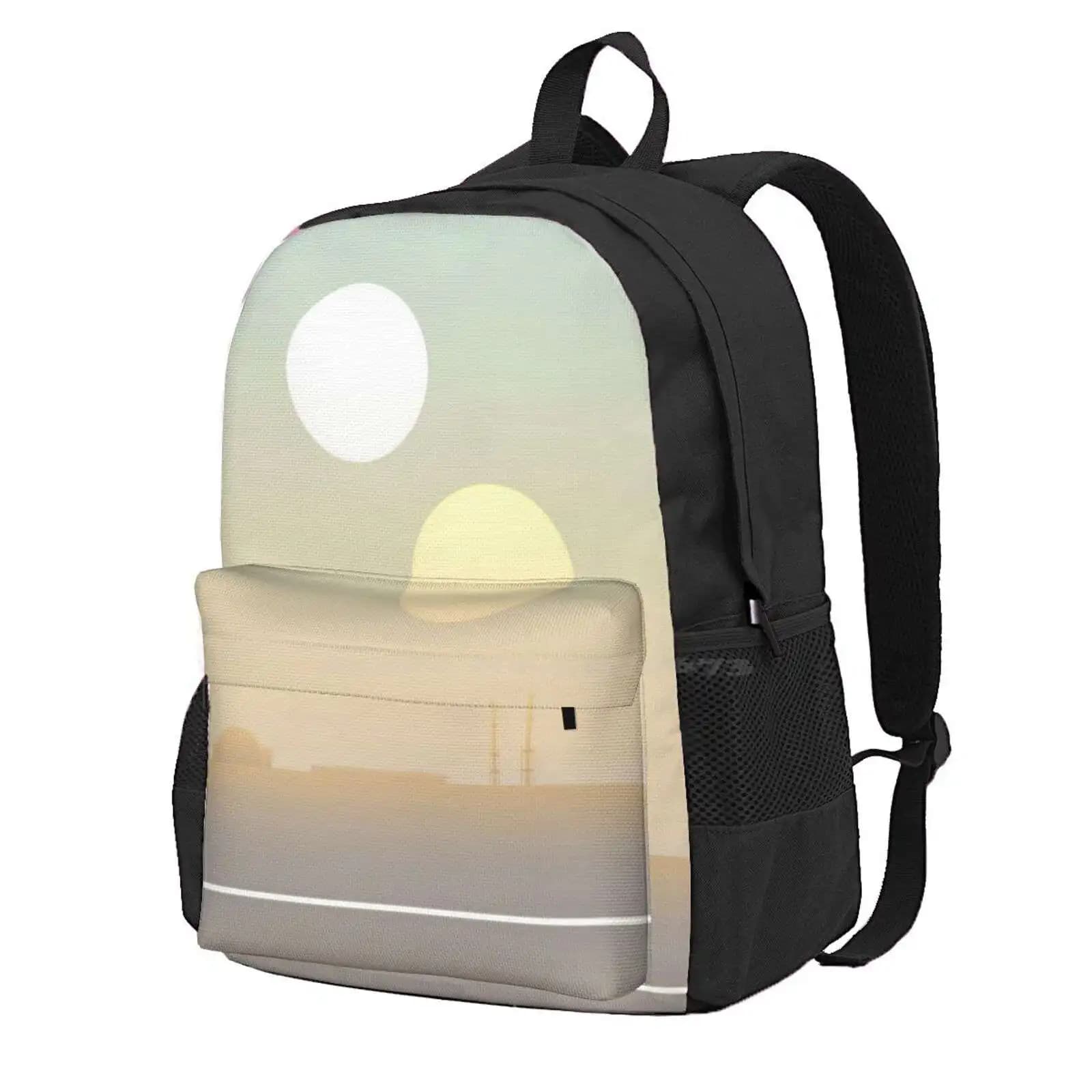 Two Suns Hot Sale Schoolbag Backpack Fashion Bags Tatooine Sunset The Force Awakens A New Hope Two Suns Desert Sci Fi Science