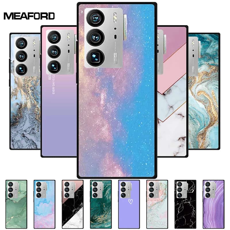 Cover For ZTE Axon 40 Ultra Cases 6.8" Marble Soft TPU Phone Covers On For ZTE Axon 40 Ultra Cases Protective Cover Coque A2023P