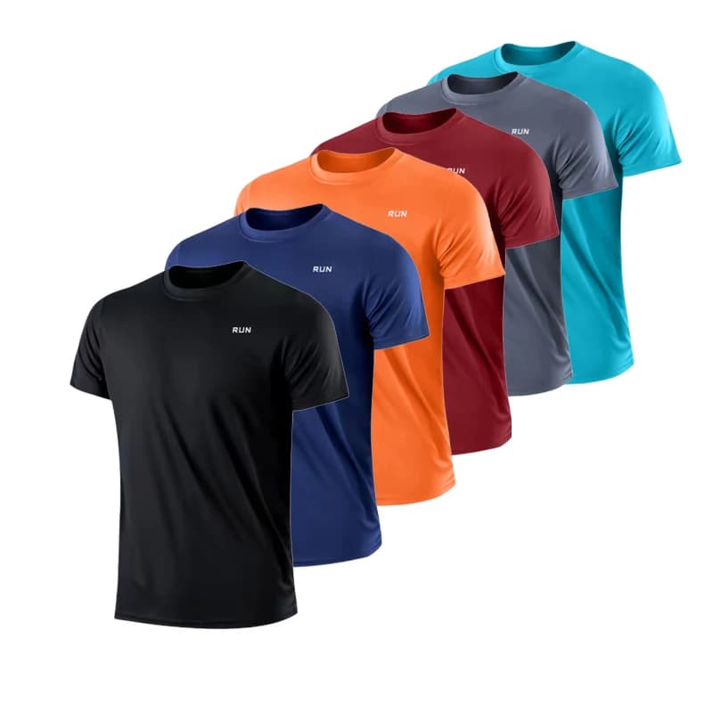 Summer Ice Silk Short Sleeve T-Shirt Men New Quick Dry Breathable Air Conditioning Outdoor Sun Protection Running Outer Wear